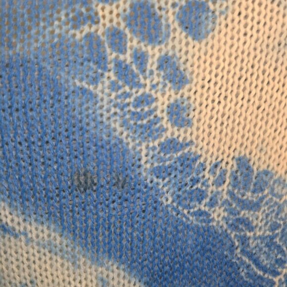 Luisa Ricci Made In Italy Lightweight Blue Floral Short Sleeve Sweater Size S - Picture 5 of 5